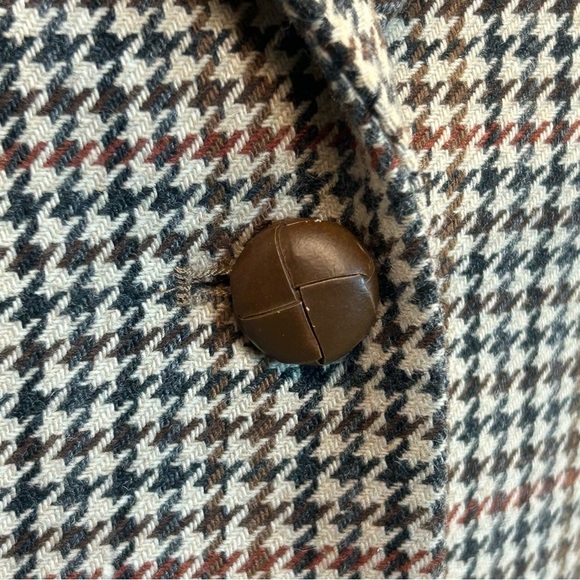Zara tan brown houndstooth check plaid single breasted button front blazer Sz XS - Picture 7 of 15